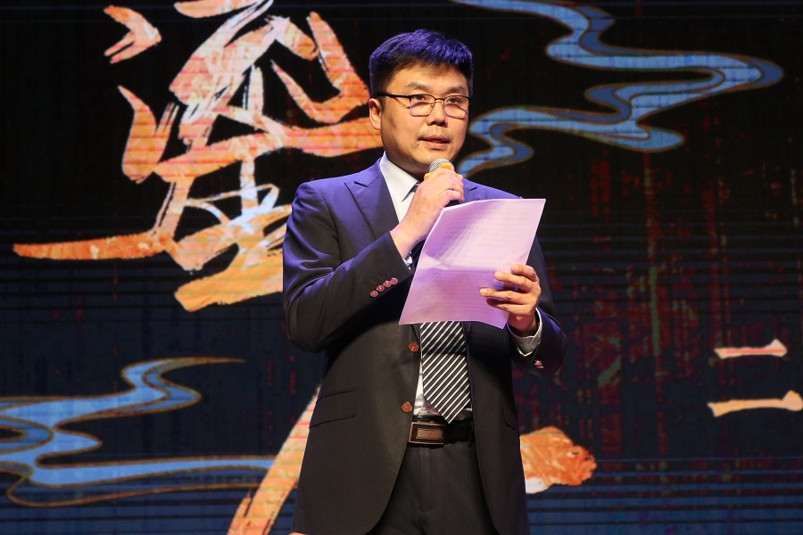 北京外國(guó)語(yǔ)大學(xué)黨委常委、副校長(zhǎng)趙剛在活動(dòng)現(xiàn)場(chǎng)講話。主辦方供圖