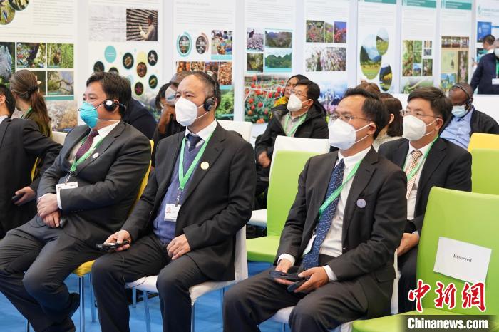 圖為極小種群物種和生物多樣性保護邊會現(xiàn)場?！≡颇鲜×謽I(yè)和草原局供圖