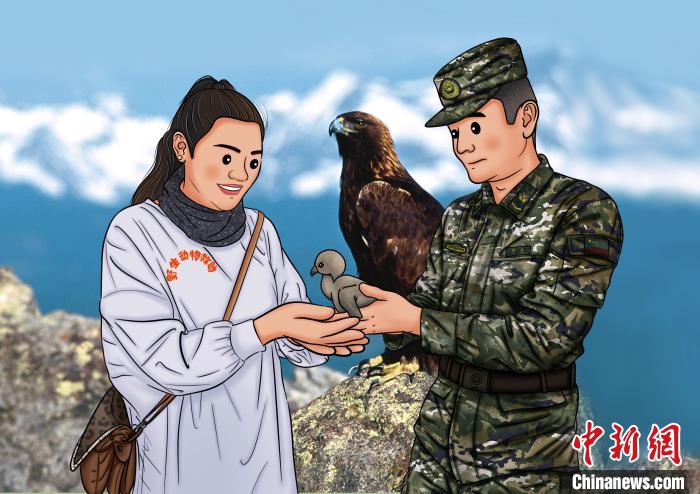 青海武警手繪“環(huán)?！焙蠛粲醣Ｗo(hù)高原生態(tài)