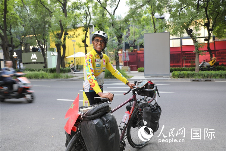 摩洛哥自行車(chē)運(yùn)動(dòng)員卡里姆·穆斯塔。人民網(wǎng)記者 翟轉(zhuǎn)麗攝