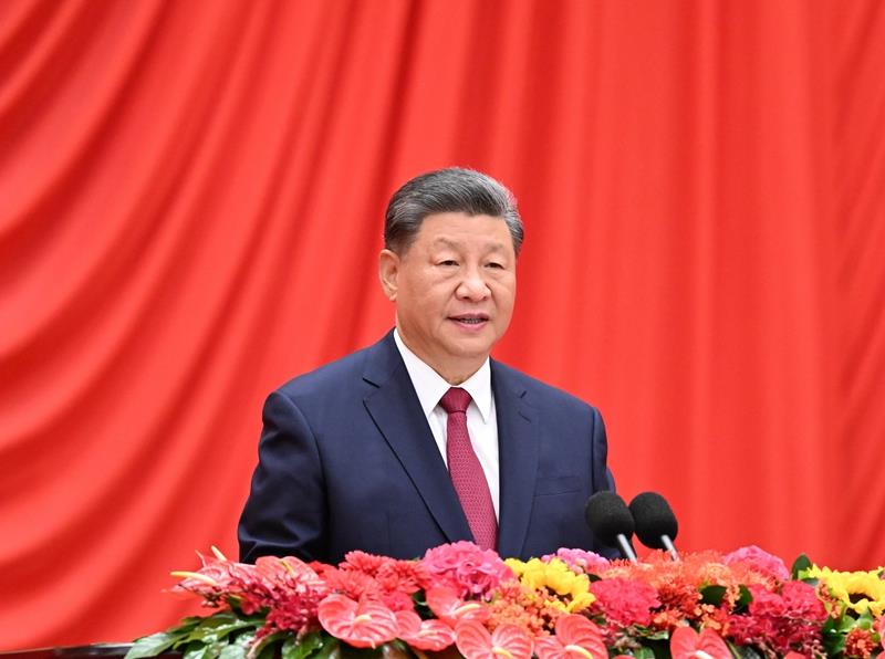 △2024年9月30日，慶祝中華人民共和國(guó)成立75周年招待會(huì)在北京人民大會(huì)堂隆重舉行。習(xí)近平總書(shū)記出席招待會(huì)并發(fā)表重要講話。