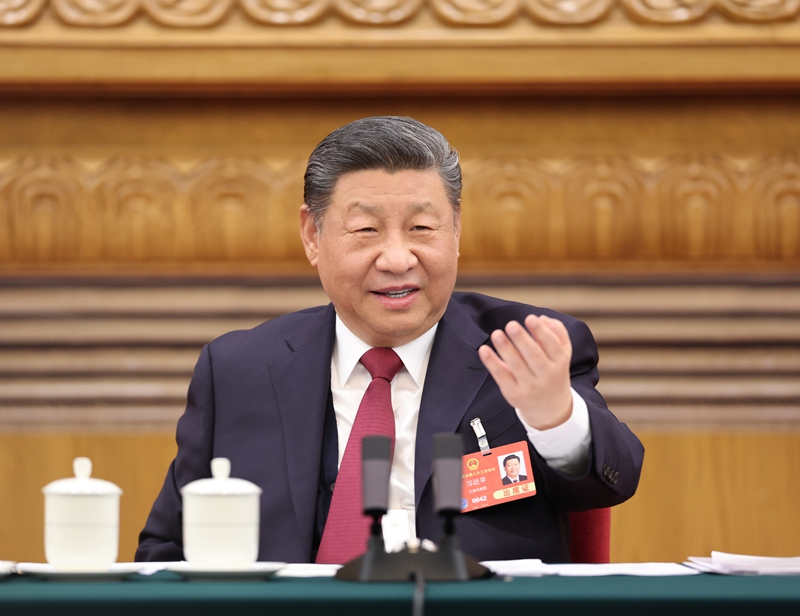 2025年3月5日下午，習(xí)近平總書記參加他所在的十四屆全國人大三次會議江蘇代表團(tuán)審議。