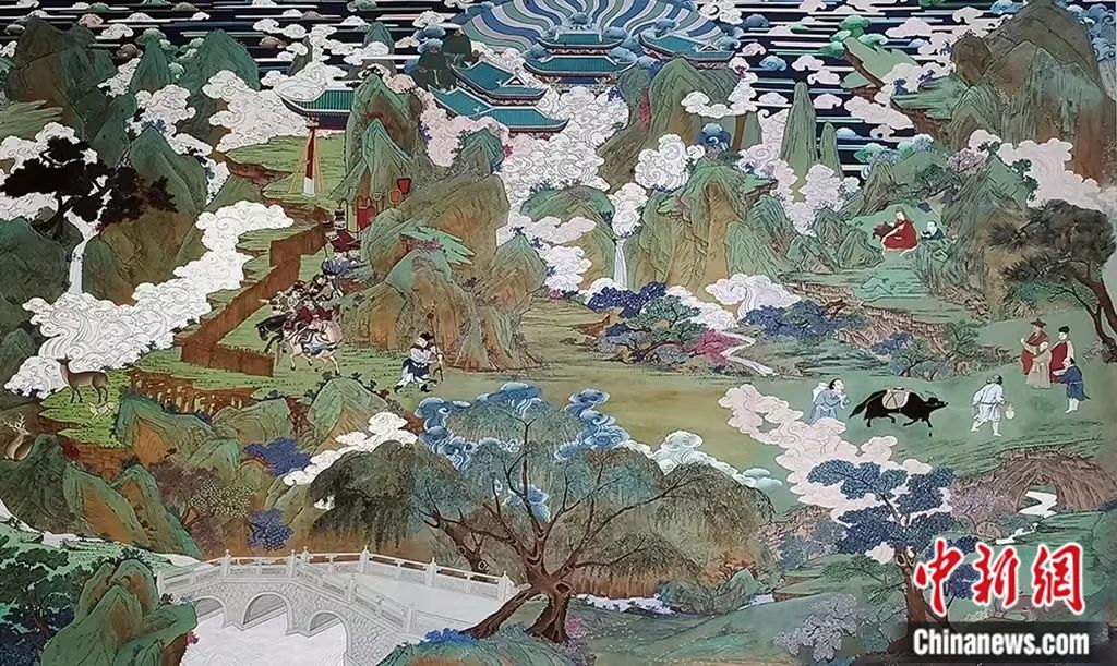 臨摹、補繪的青海瞿曇寺壁畫。受訪者 供圖