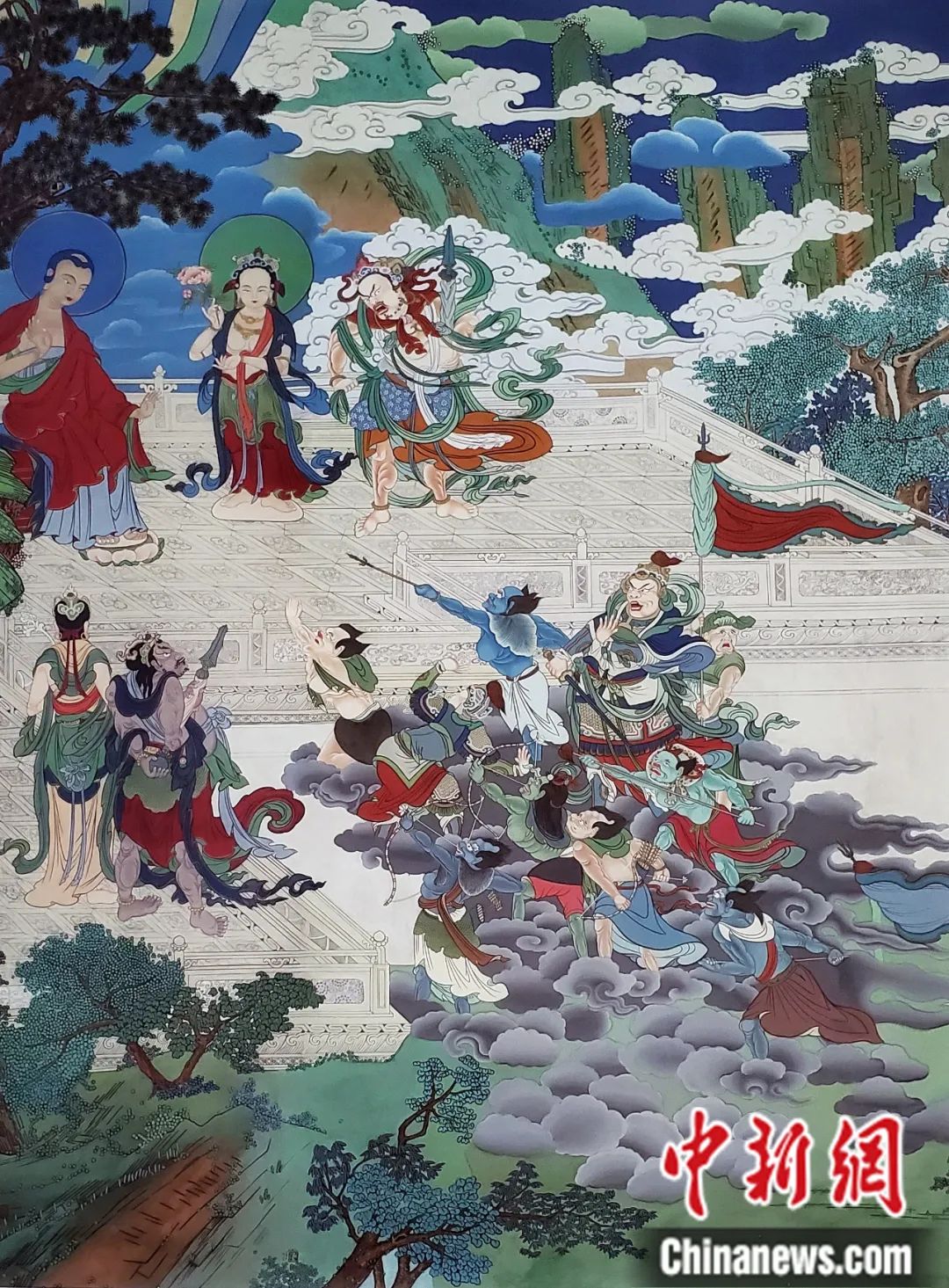 臨摹、補(bǔ)繪的青海瞿曇寺壁畫(huà)。受訪(fǎng)者 供圖