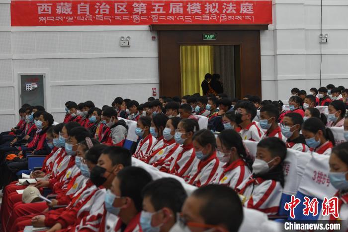 圖為西藏自治區(qū)第五屆模擬法庭現(xiàn)場(chǎng)。　貢嘎來(lái)松 攝