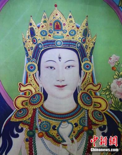 安多強(qiáng)巴繪制的《度母》唐卡。<a target='_blank' href='/'><p  align=